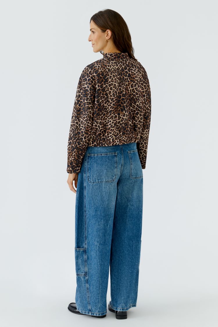 Oui Leopard Print Jacket – Brown & Black