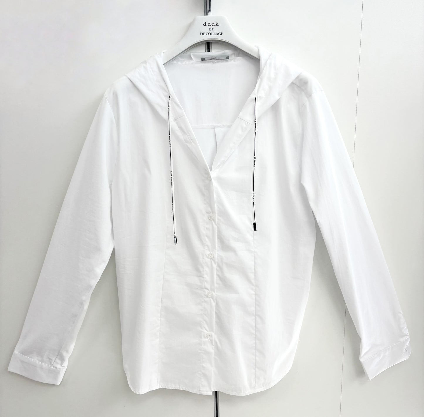 White Hooded Button Shirt