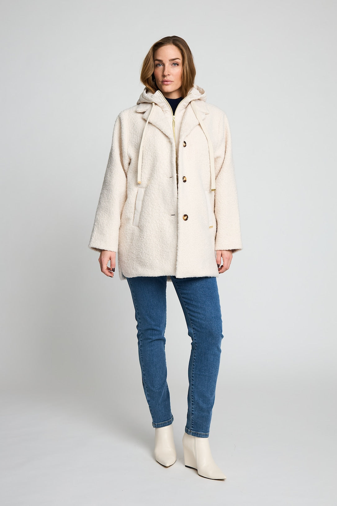 Cream Hooded Teddy Coat