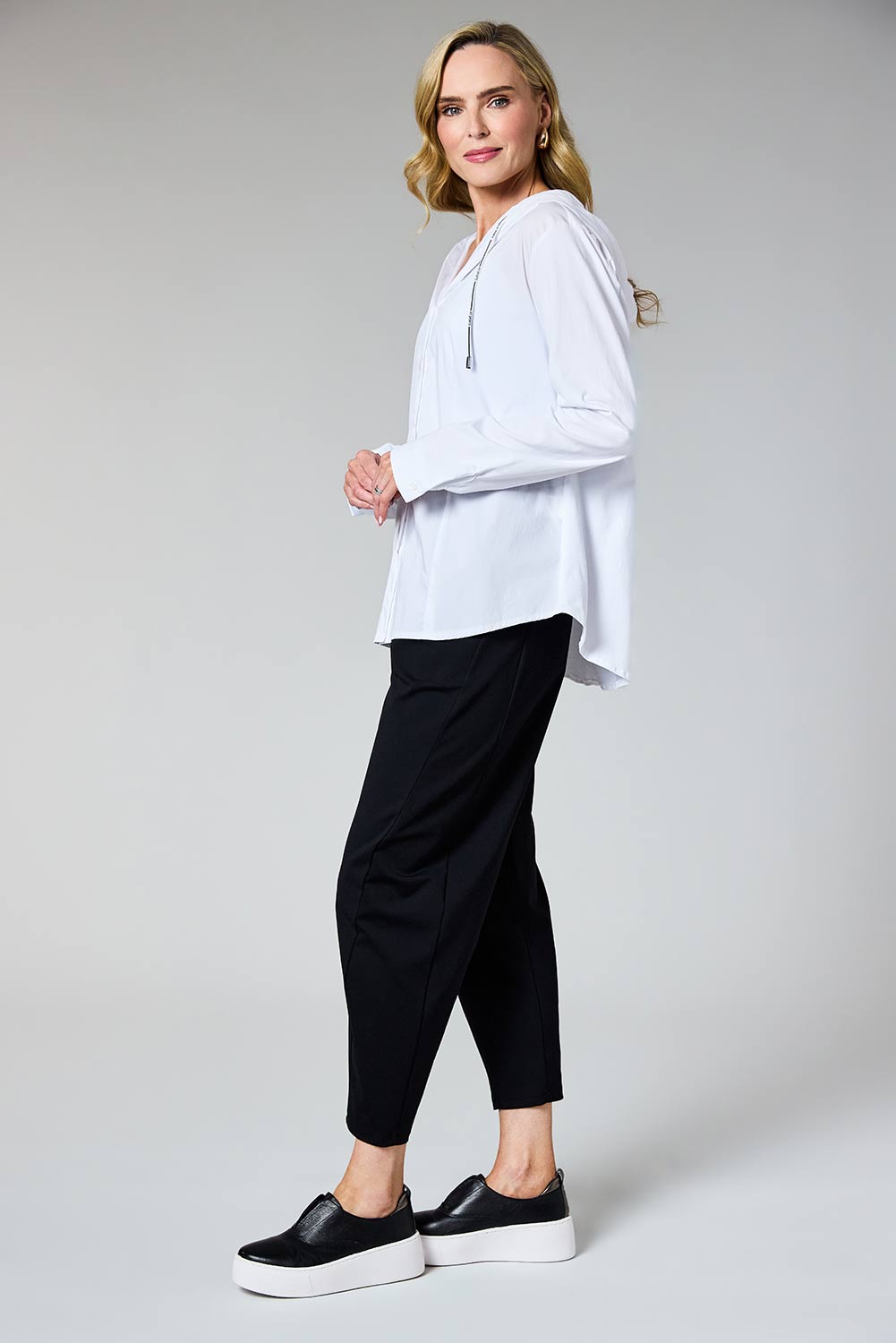 White Hooded Button Shirt