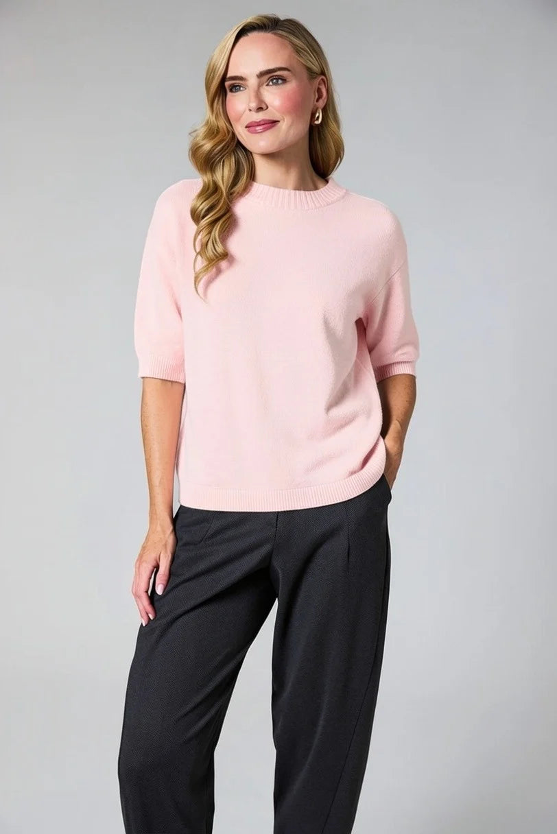 Short Sleeve Round Neck Knit