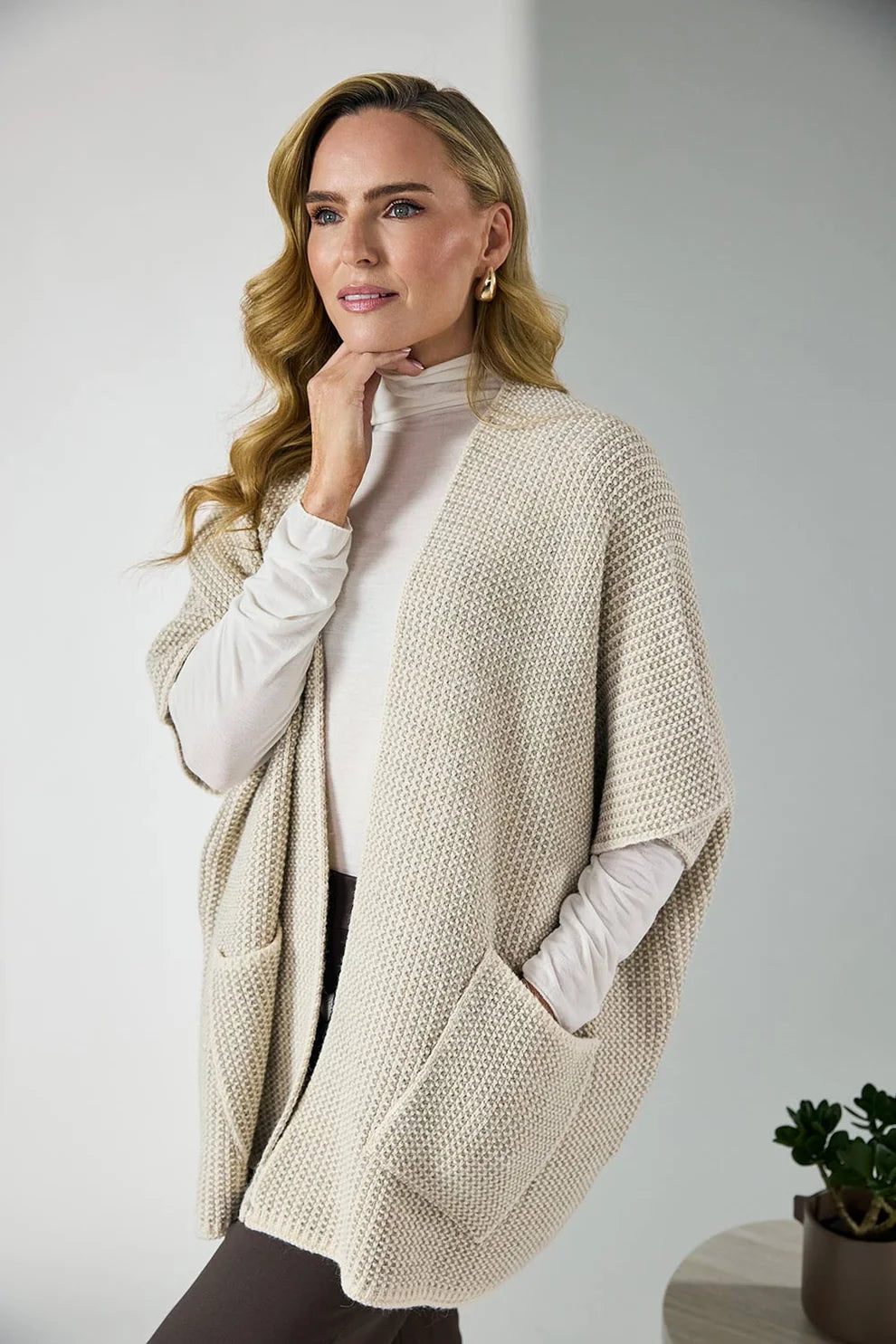 Cream Knitted cardigan
