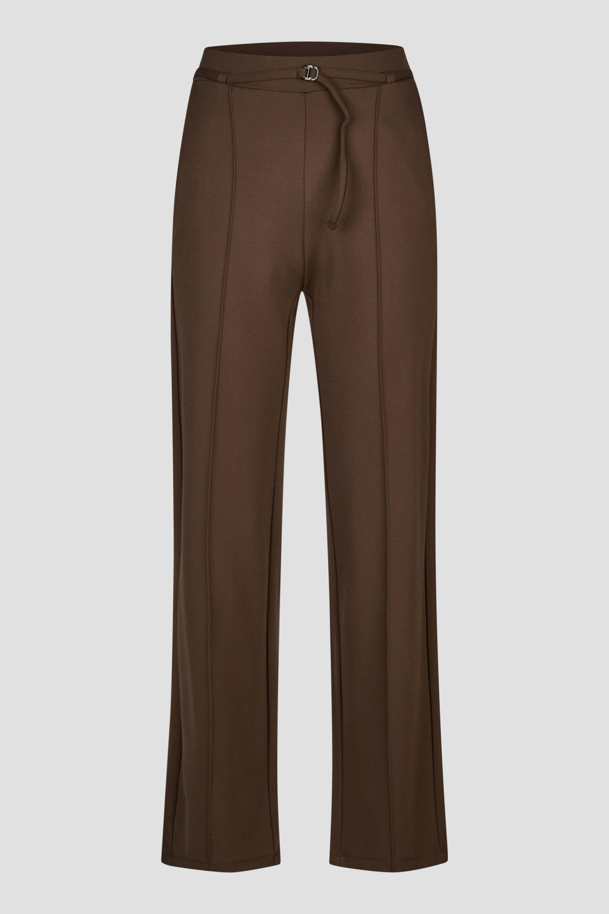 Beautiful straight leg chocolate brown trousers with crease down the centre | Sold at GM Boutique, Galway