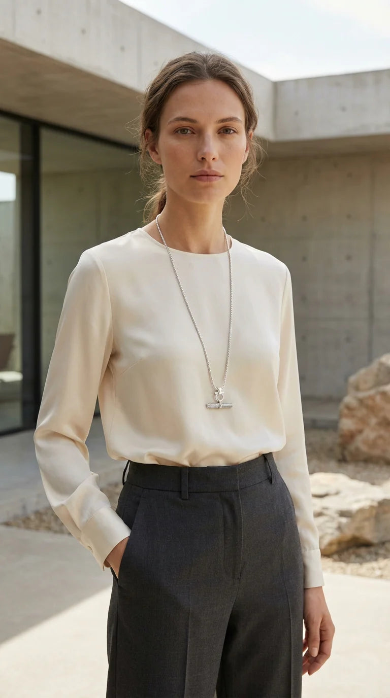 Long  chain with diamante T-bar pendant