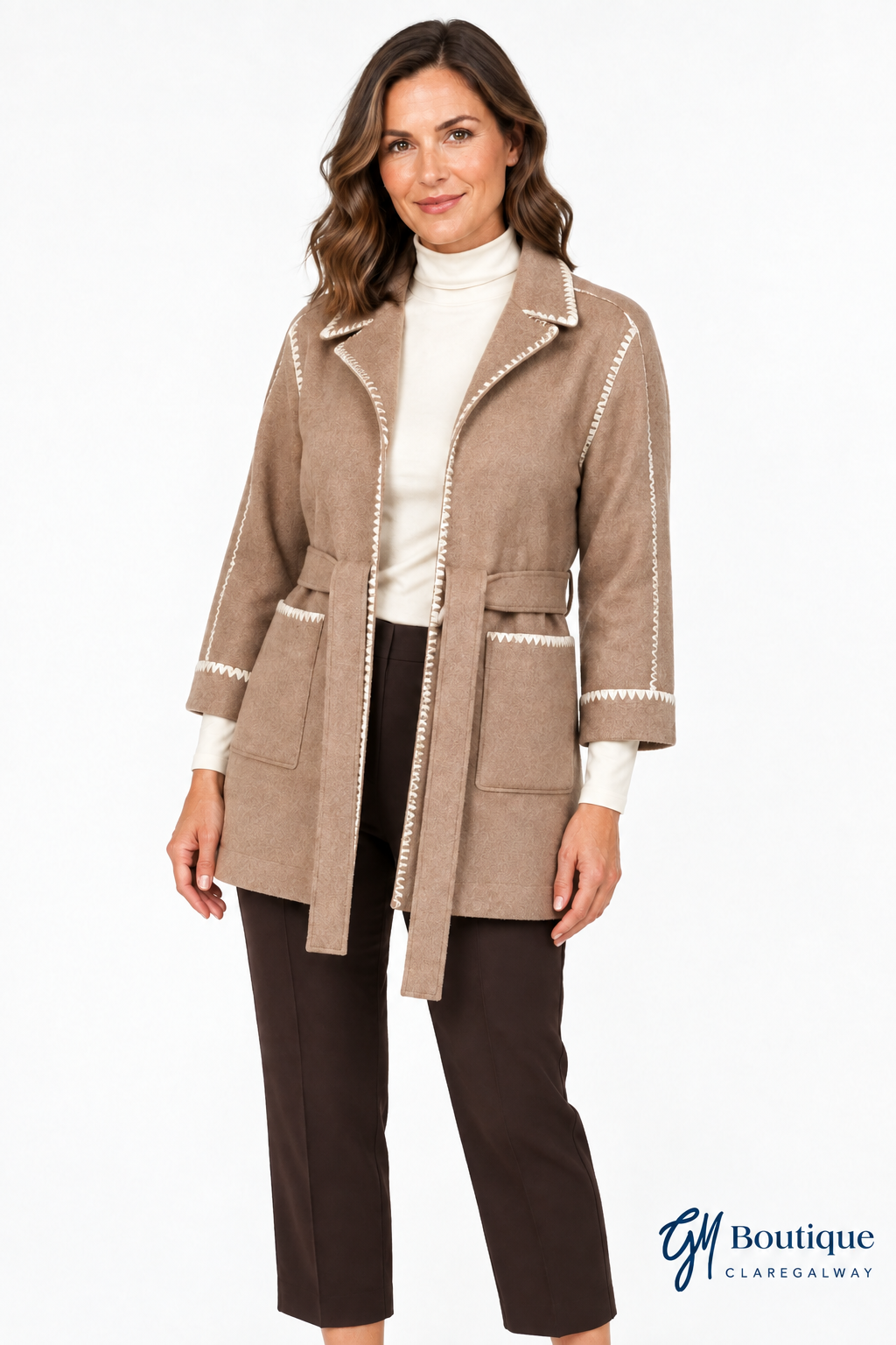 Model outfit with revised GM Boutique Claregalway logo