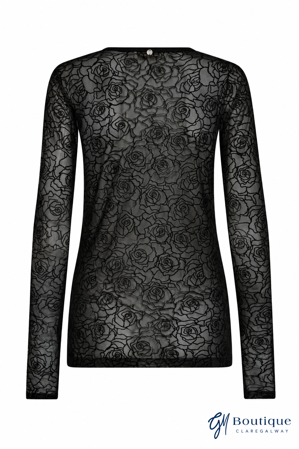 Mos Mosh MMRose mesh blouse back view with GM Boutique Claregalway logo